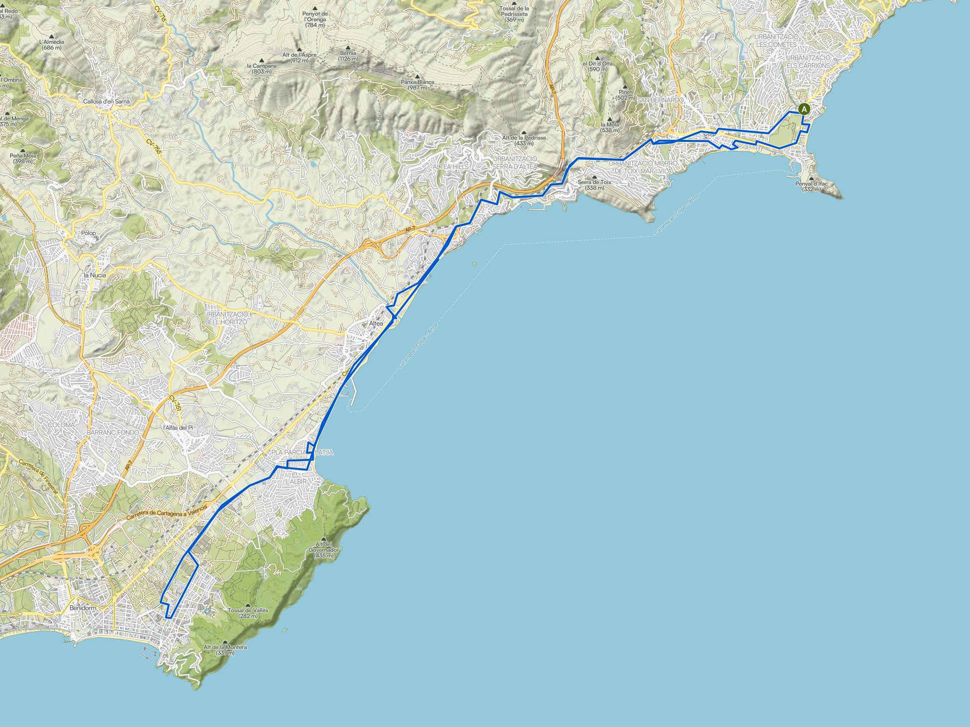 De beste fietsroutes rond Calp | Komoot